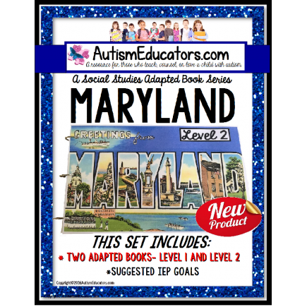 MARYLAND State Symbols ADAPTED BOOK for Special Education and Autism
